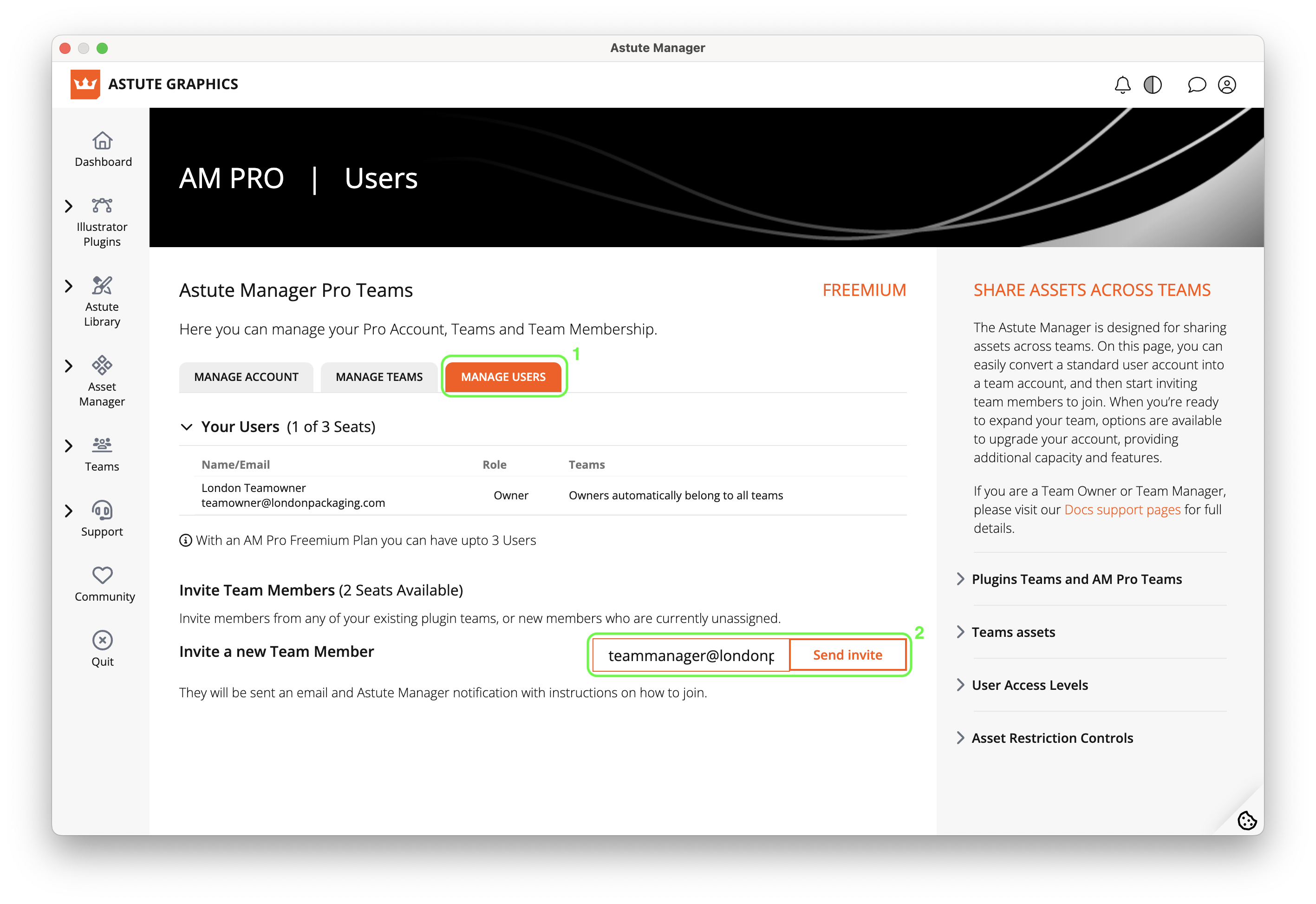 AM Pro Teams - Inviting a Team Member
