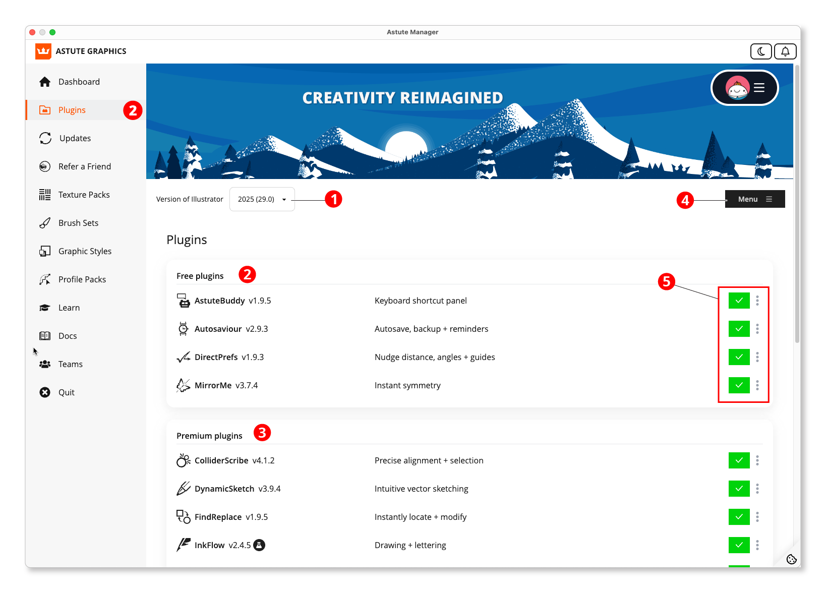 Astute Manager - Plugins Page