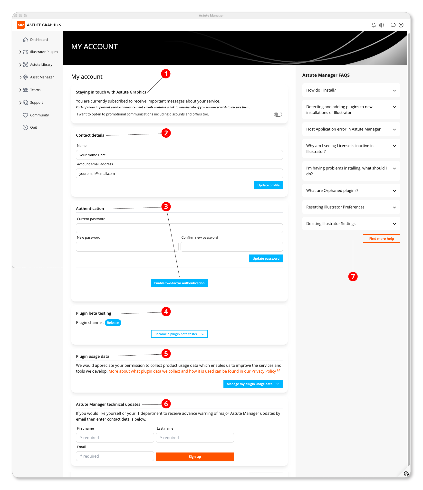 Astute Manager - My Account
