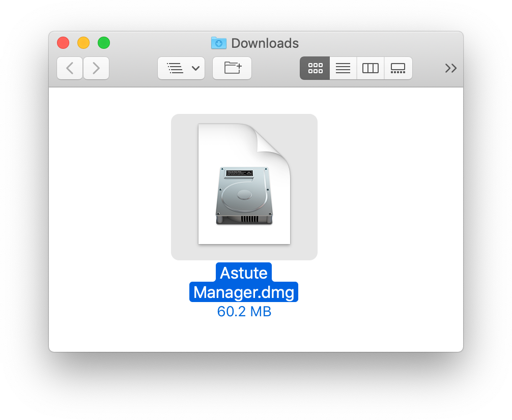 Open Downloaded Astute Manager.dmg
