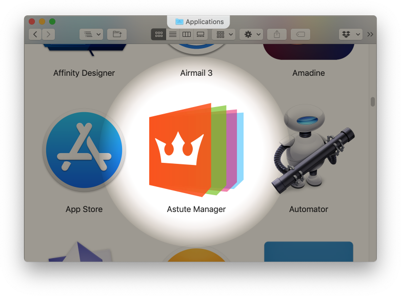 Locate Astute Manager in Applications Folder