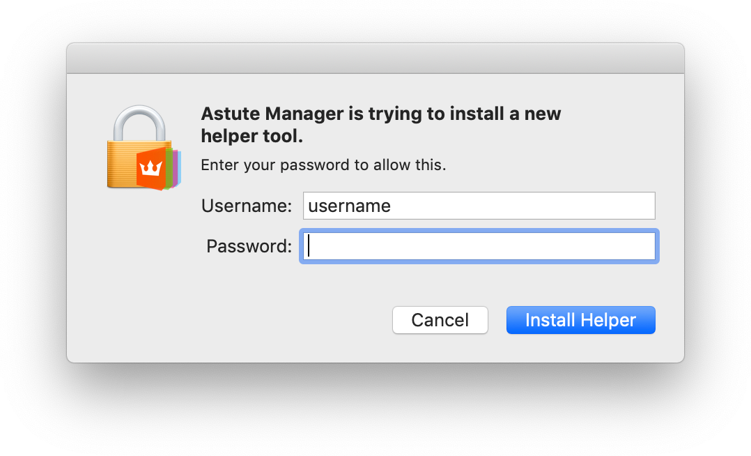 Authorize Astute Manager with System Password