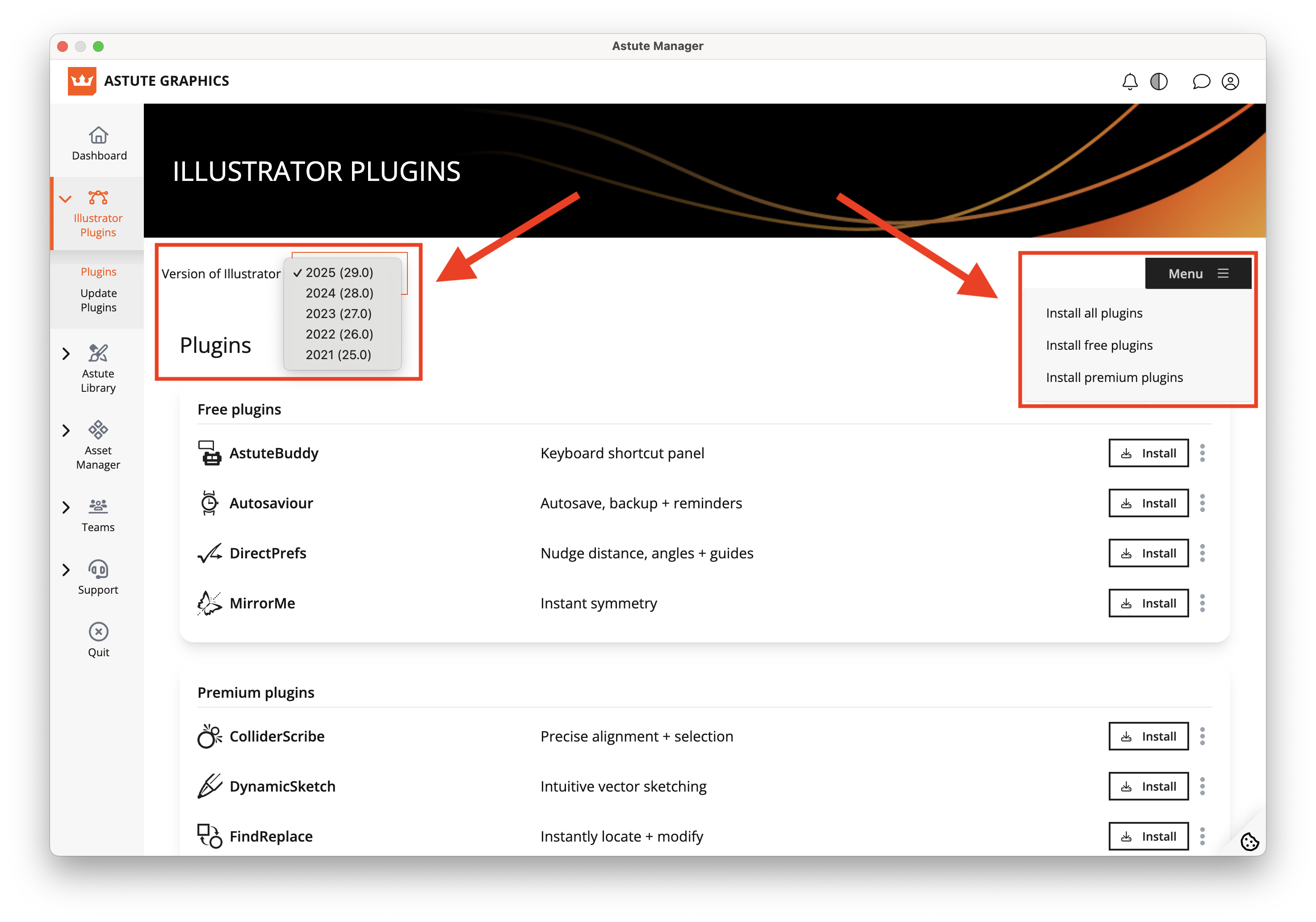 Astute Manager - Plugin Management pre-install
