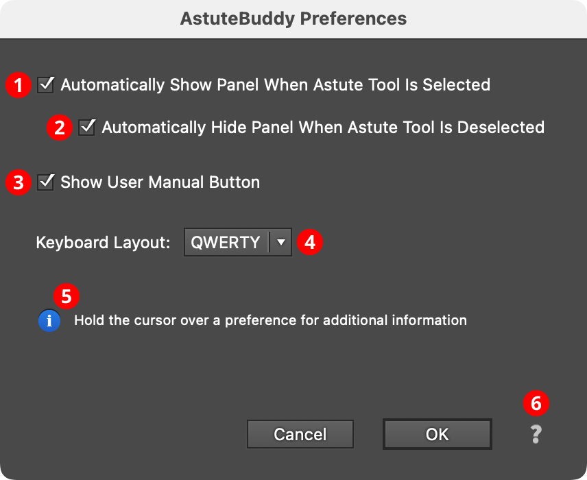 AstuteBuddy Preferences Dialog