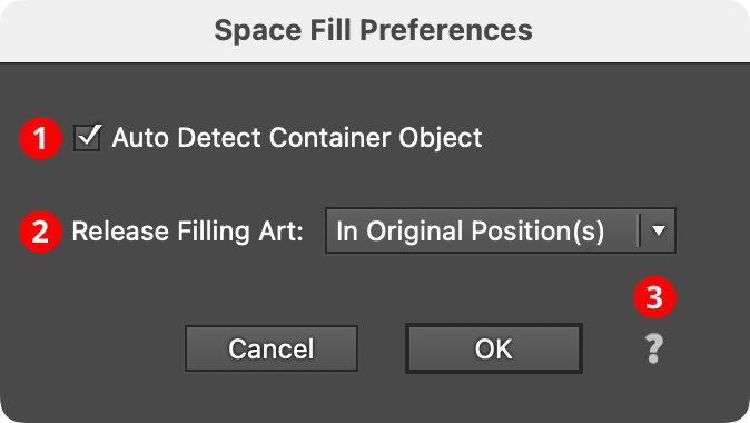 Space Fill Preferences Dialog