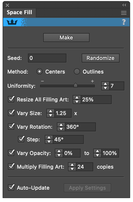 Space Fill Panel Operations | Astute Graphics Documentation