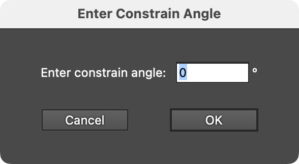 DirectPrefs Enter Constrain Angle Dialog