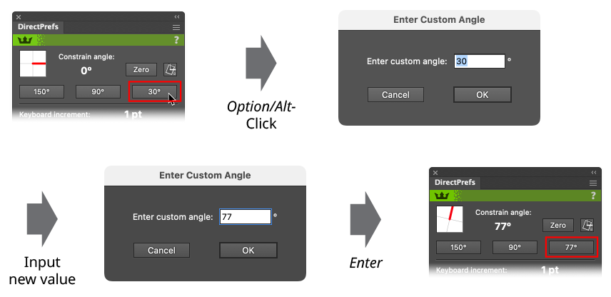 DirectPrefs Custom Constrain Angle Preset Button