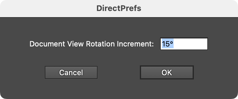 DirectPrefs Set Document View Rotation Increment Dialog