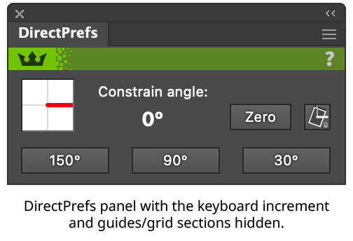 DirectPrefs Panel with Hidden Sections