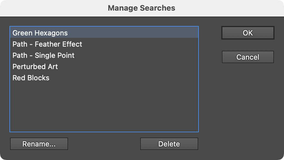 FindReplace Art Panel Manage Search Dialog