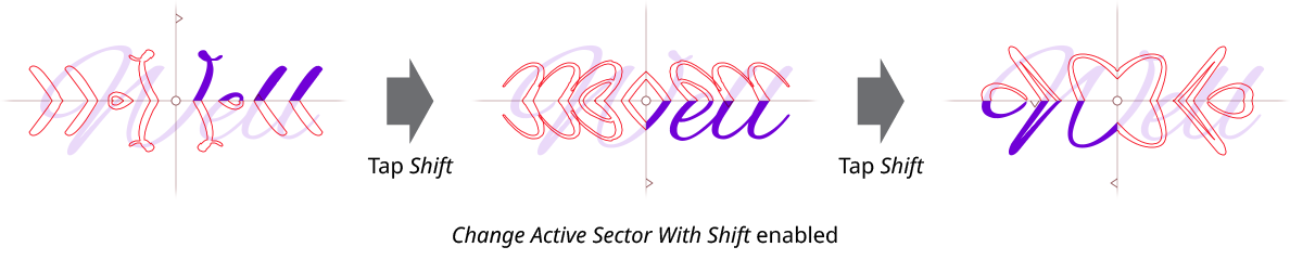 MirrorMe Change Active Sector with Shift