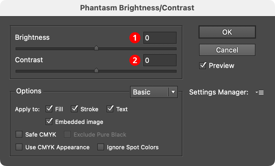 Phantasm Brightness/Contrast Dialog