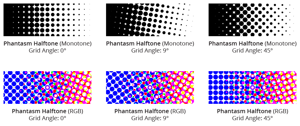 Phantasm Halftone Grid Angle Example