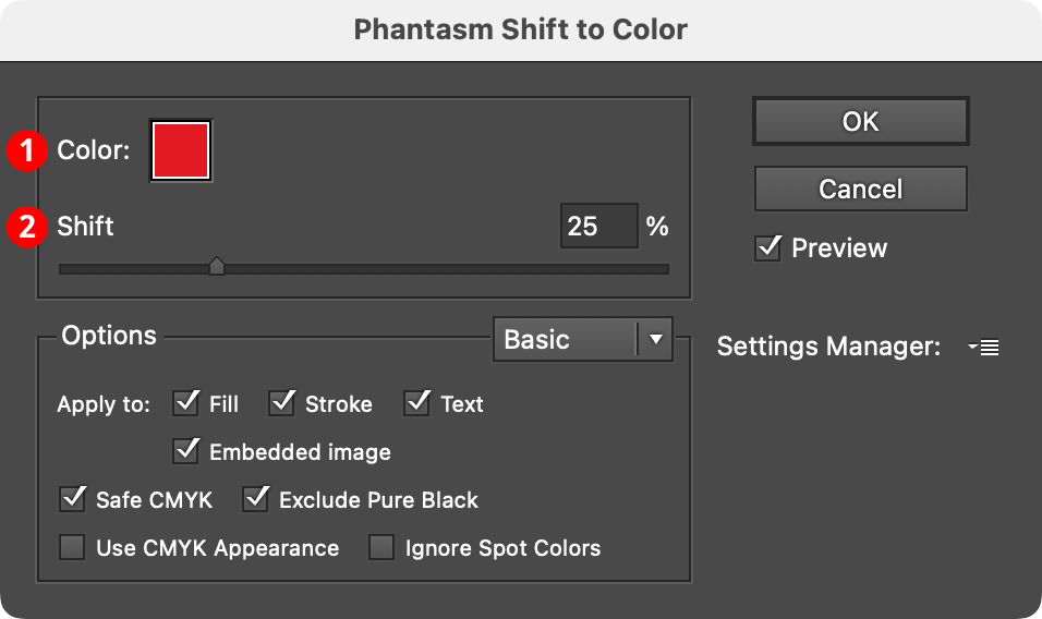 Phantasm Shift to Color Dialog
