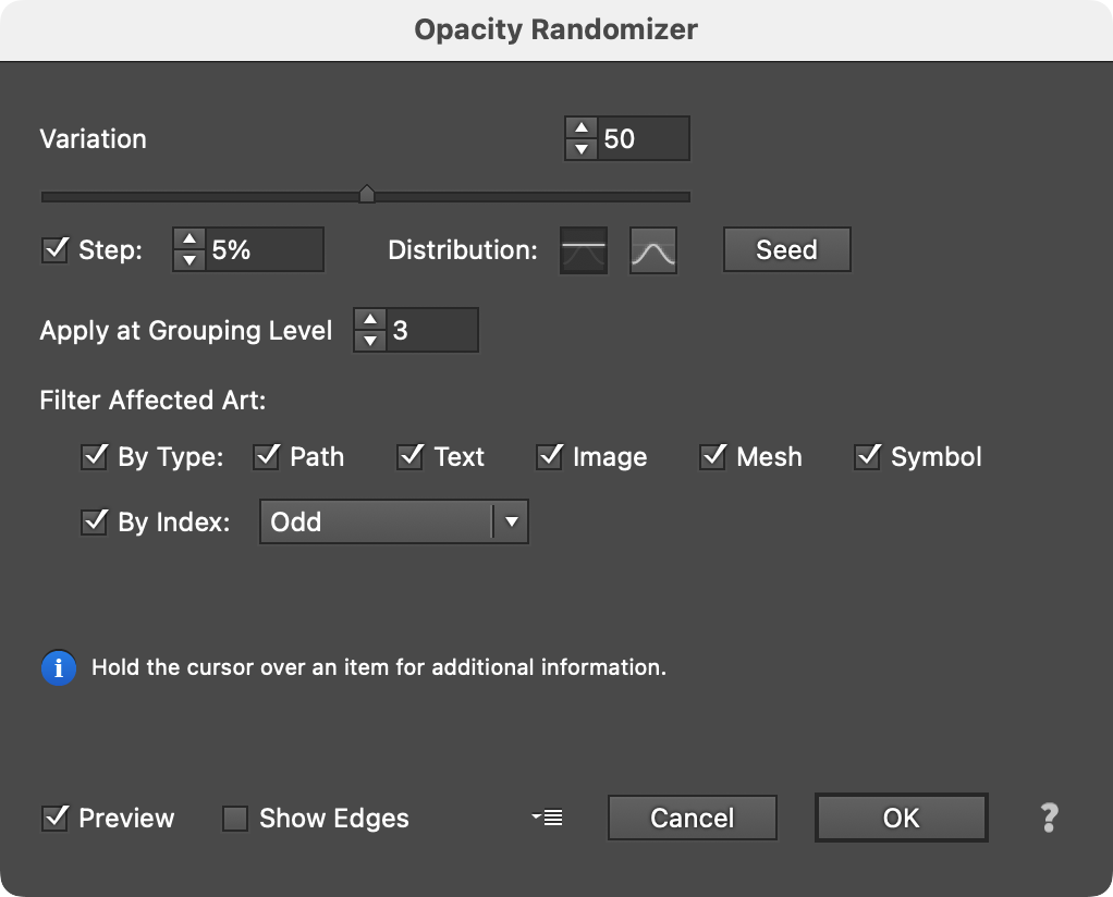 Opacity Randomizer Location