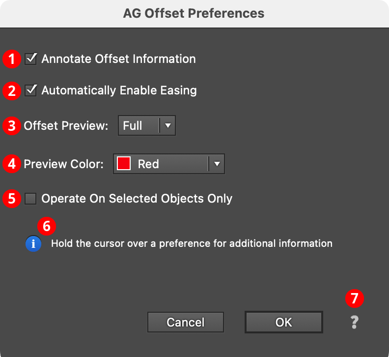 AG Offset Preferences