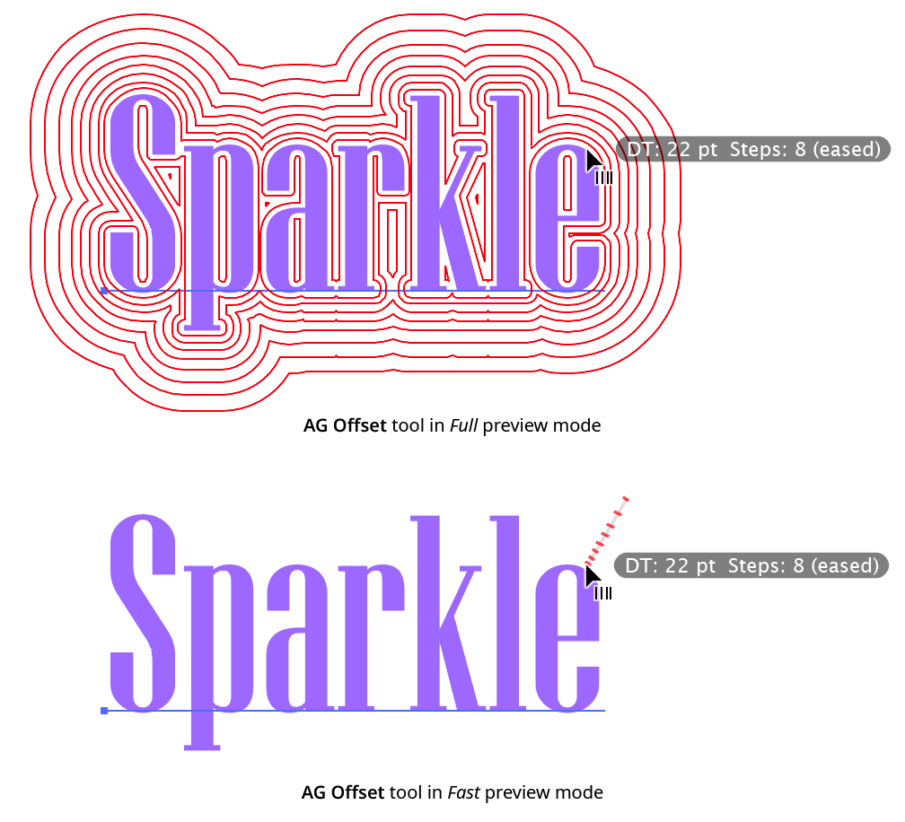 AG Offset Tool Preview Comparison