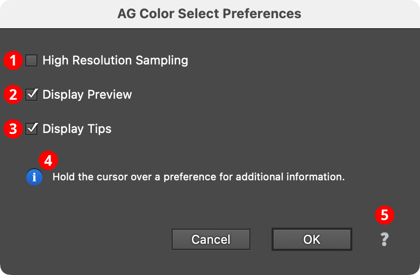 AG Color Select Preferences