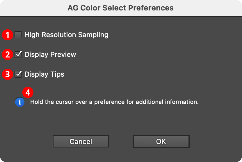 AG Color Select Preferences