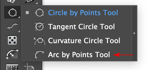 Arc by Points Tool Location