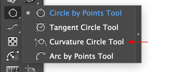 Curvature Circle Tool Location