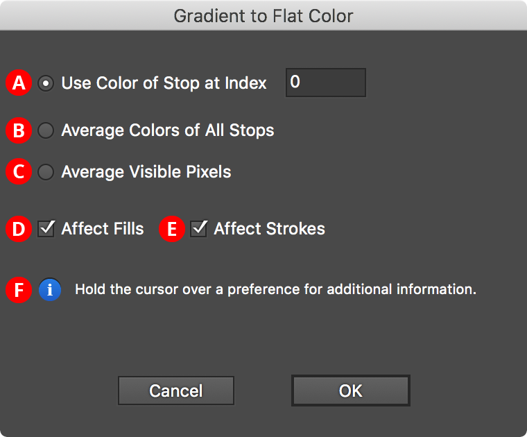 Gradiator Gradient to Flat Color Dialog