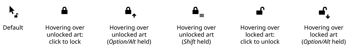 Lock Unlock Tool Cursors