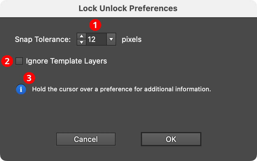 Lock Unlock Preferences Dialog