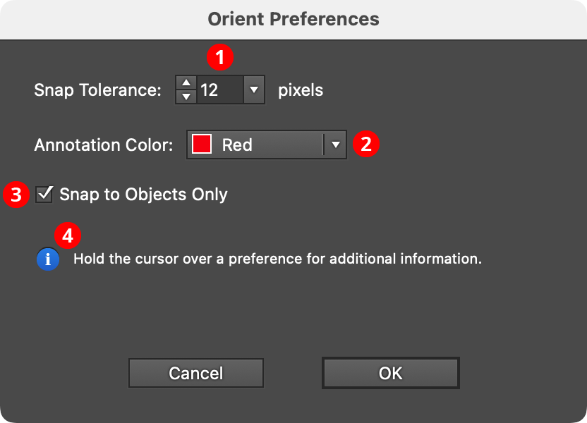Orient Preferences Dialog