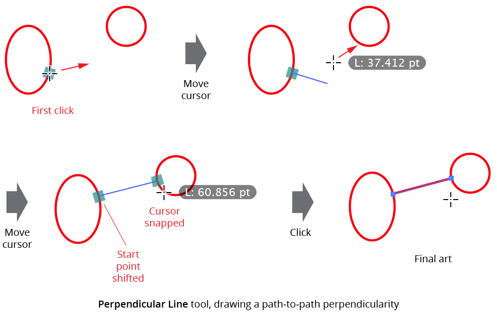 Perpendicular Line Tool - Line Between Two Paths