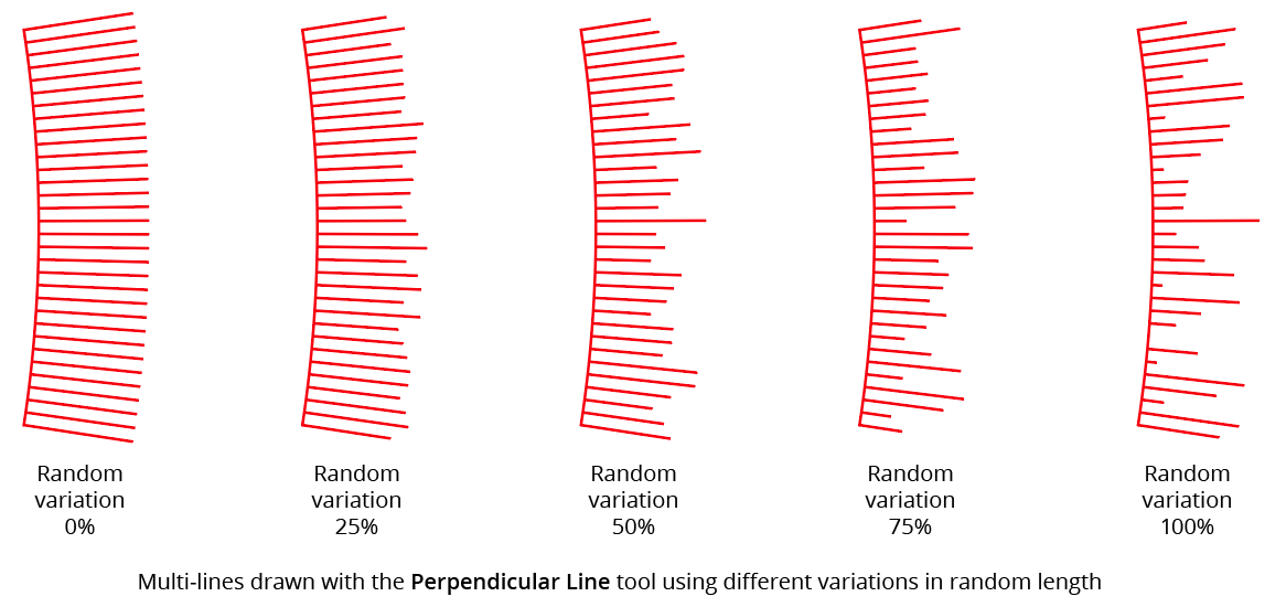 Perpendicular Line Tool - Random Variation Mode