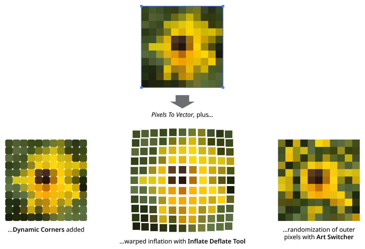 Pixels to Vector Examples