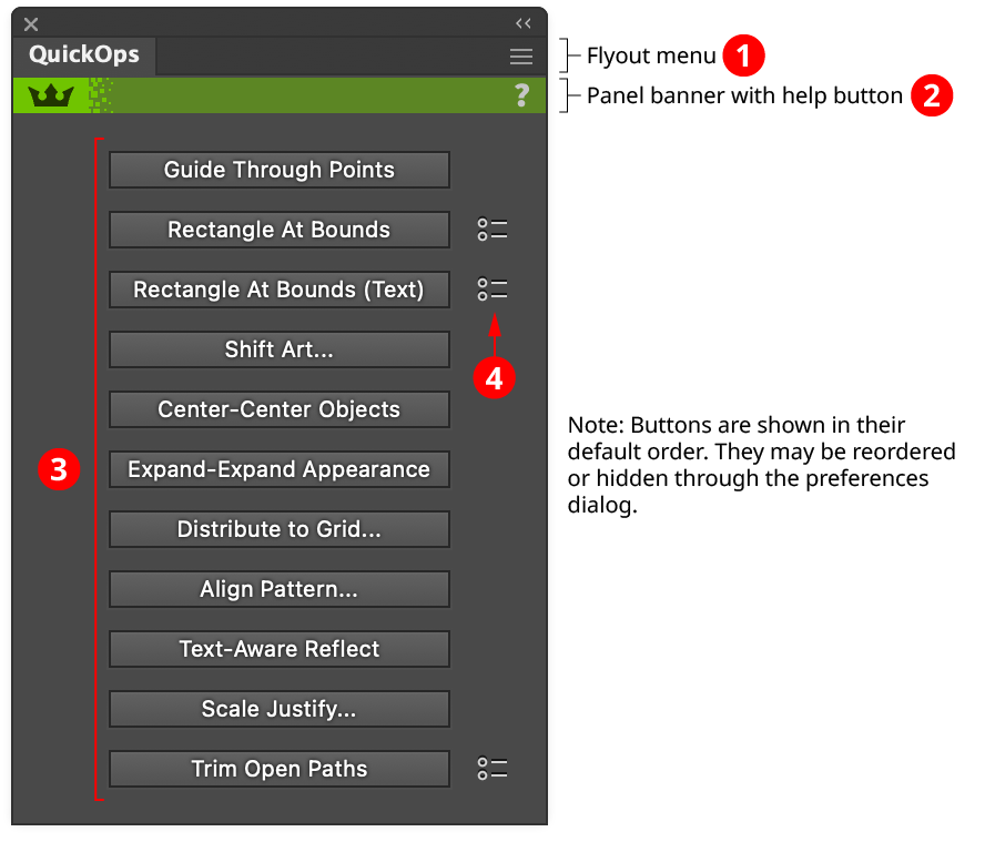 QuickOps Panel Overview