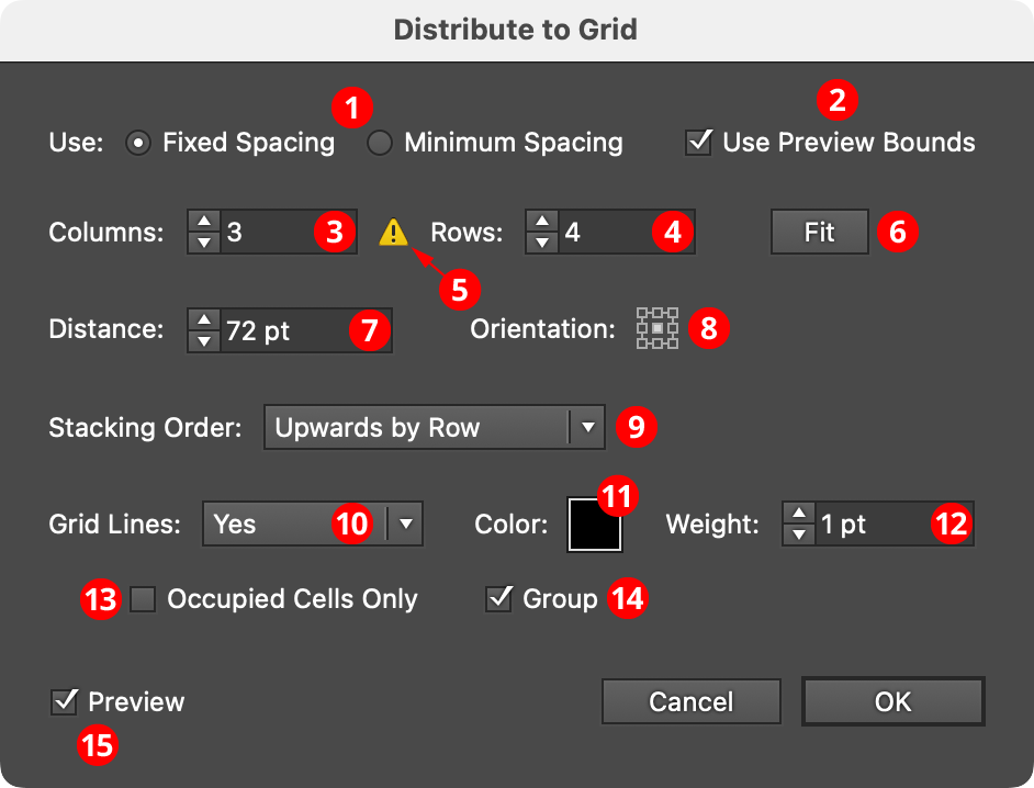 QuickOps Distribute to Grid Settings