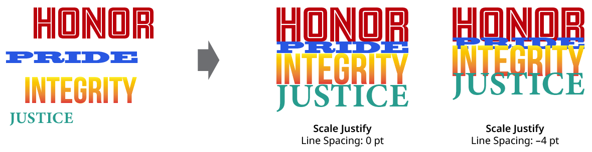 QuickOps Scale Justify Line Spacing