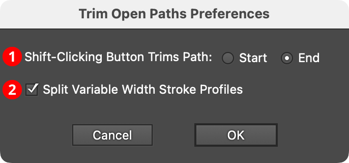 QuickOps Trim Open Paths Preferences