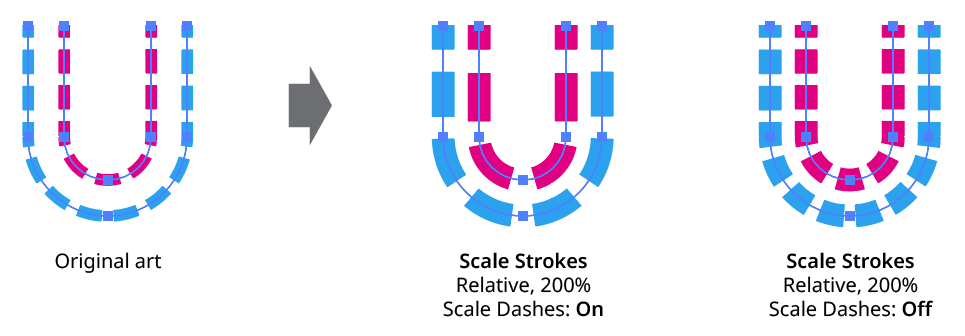 QuickOps Scale Strokes Scale Dashes