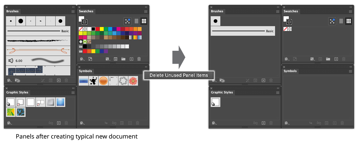 QuickOps Delete Unused Panel Items Example