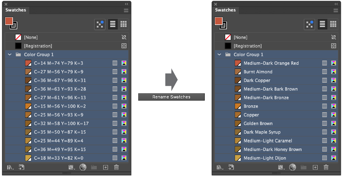 QuickOps Rename Swatches Example