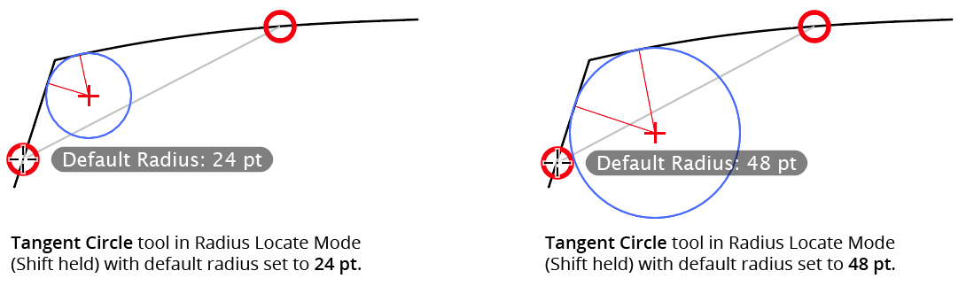 Tangent Circle Tool Radius Locate Mode