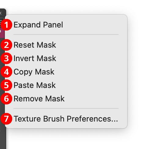 Texture Brush Panel Flyout Menu | Astute Graphics Documentation