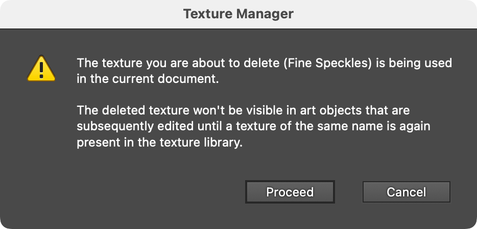 Texture Manager Deleted Texture in Use Dialog
