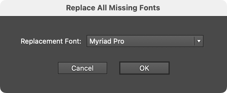 VectorFirstAid Replace Missing Fonts Parameters