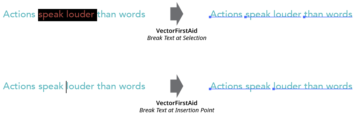 VectorFirstAid Break Text at Selection or Insertion Point
