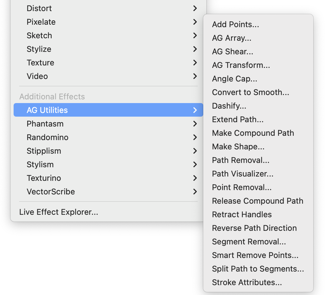 AG Utilities Menu Location
