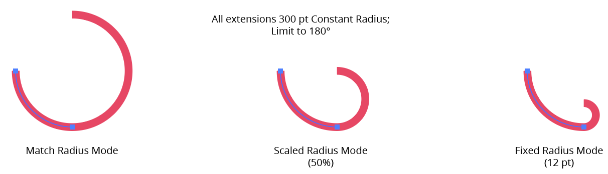 AG Utilities Live Effects - Extend Path Radius Modes