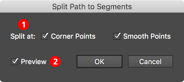 AG Utilities Live Effects - Split Path to Segments Parameters Dialog