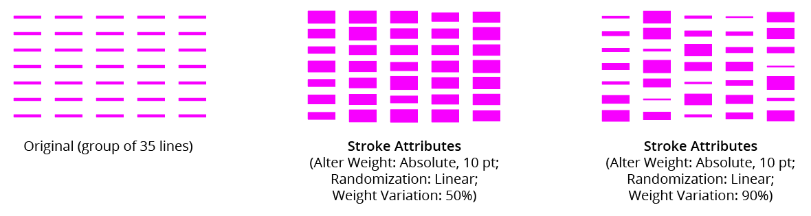 AG Utilities Live Effects - Stroke Attributes Randomization Examples