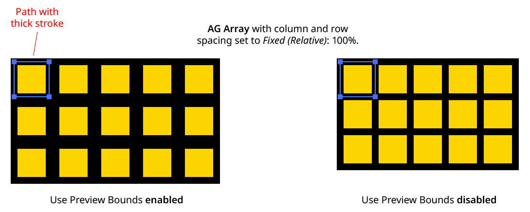 AG Array Use Preview Bounds